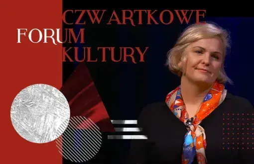 Grafika promująca cykl Czwartkowe Forum Kultury z Otylią Jędrzejczak