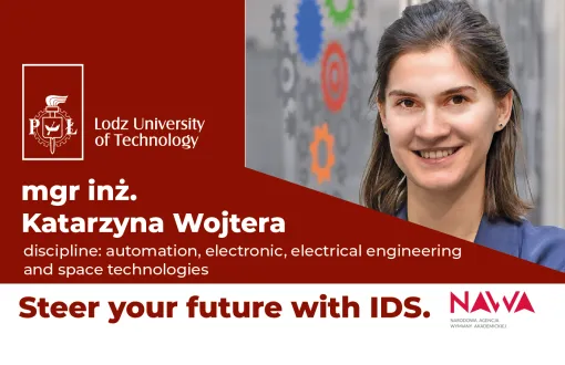 grafika poglądowa cyklu Steer your future with IDS ze zdjęciem mgr inż. Katarzyny Wojter