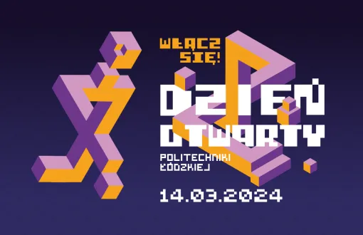 Grafika promująca Dzień Otwarty w PŁ
