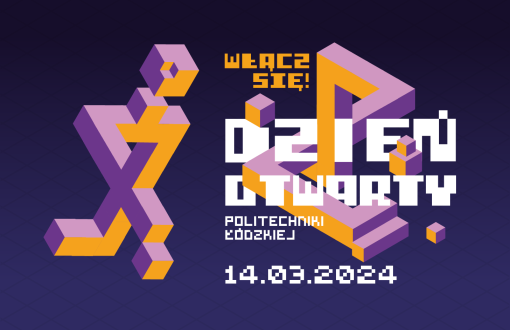 Grafika promująca Dzień Otwarty w PŁ