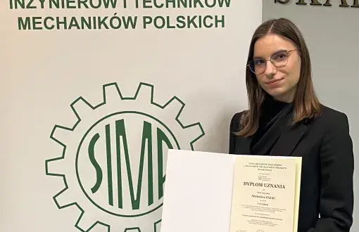 Mgr inż. Michalina Zając, laureatka konkursu SIMP
