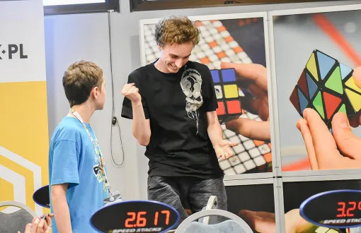 Mateusz Szwugier, student matematyki na PŁ, na zawodach, fot. arch. prywatne