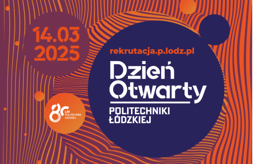 Grafika promująca Dzień Otwarty w PŁ