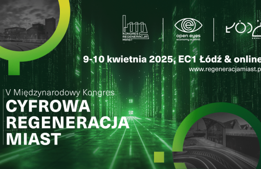 Grafika promująca Kongres Cyfrowa Regeneracja Miast