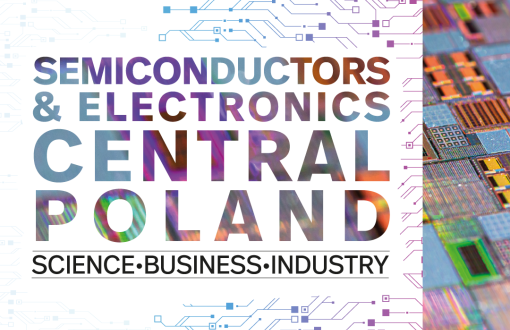 plakat z napisem Semiconductors&electronics Central Poland